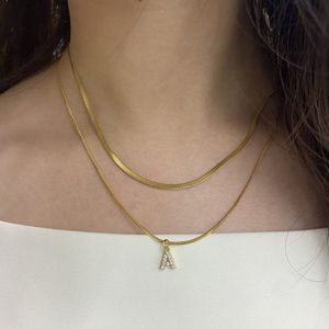 Dainty Initial Gold Letter Chokers for Women Girls,18k gold Chain  Necklaces
